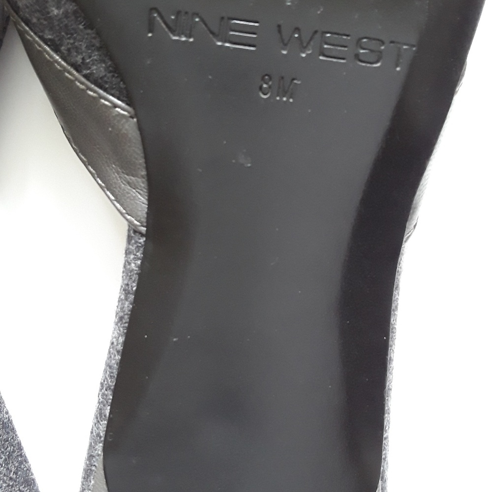 Nine West Grey Pointed Toe Slides - image 4